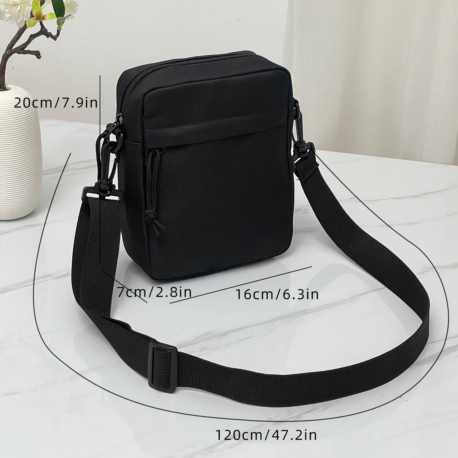 1pc Stylish Simple Nylon Casual Shoulder Bag - Durable, Water-Resistant, Lightweight Sling Bag for Men - Perfect for Daily Use, Travel, and Outdoor Activities
