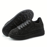 Xajzpa Sparkly Rhinestone BlingBling Party Sneakers - Women's Sporty Fashion Casual Prom Shoes