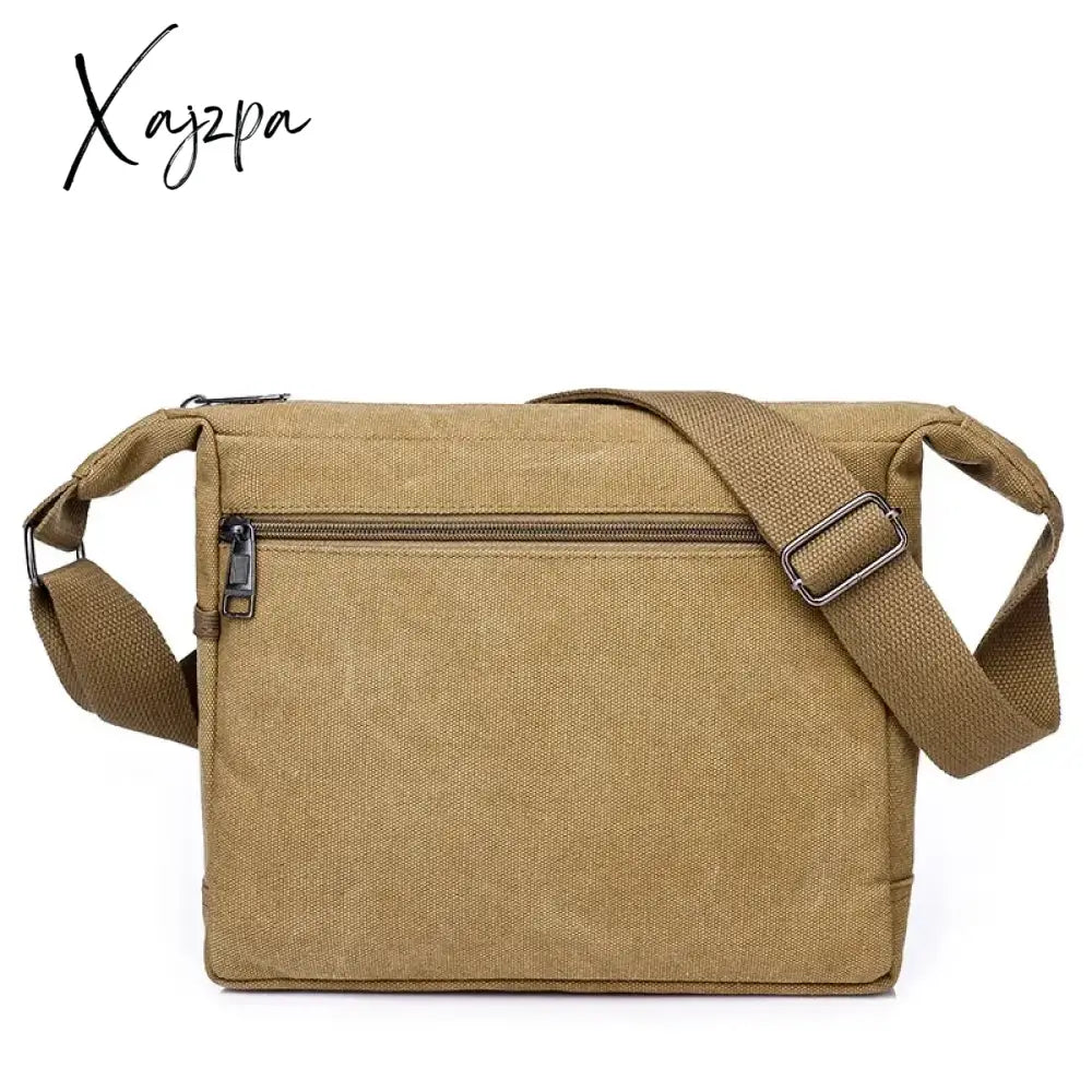 Horizontal Men’s Canvas Shoulder Messenger Bag To Do Business Collection Wallet Travel Mobile Phone