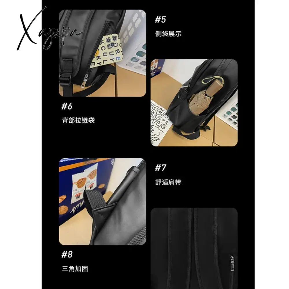 Large Capacity Pu Leather Women Backpack Men Cool Travelling Bagpack High Quality School For Girls