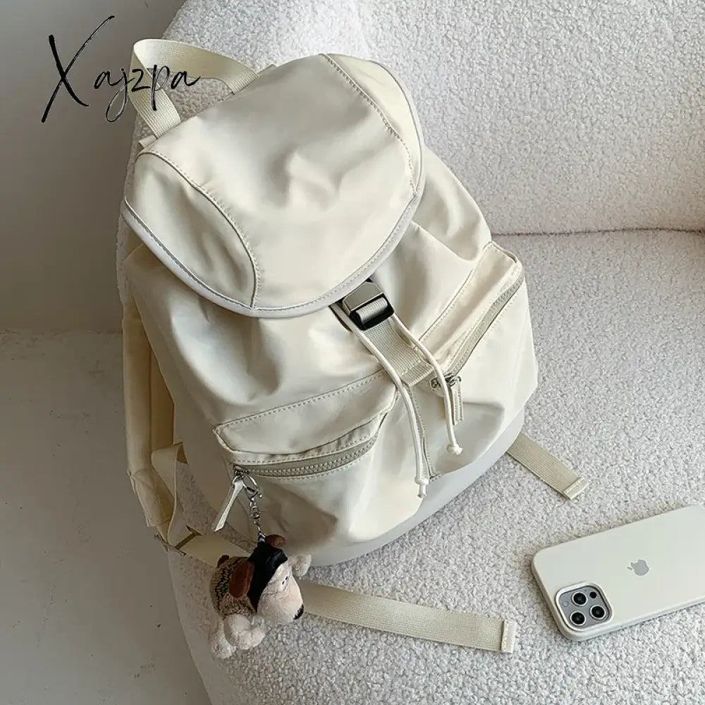 Large Capacity Women Casual Travel Backpack Designer New Fashion Luxury Solid Color Simple Girl