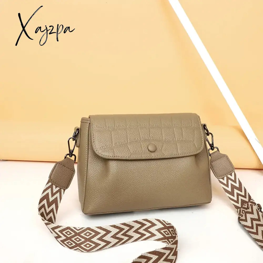 Luxury Wide Shoulder Strap Handbags Women Bags Designer 100% Genuine Leather Cowhide Stylish