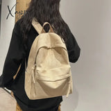 Men And Women Suede Solid Backpack Fashion College Couple Leisure Bagpack Winter School Bag Cute