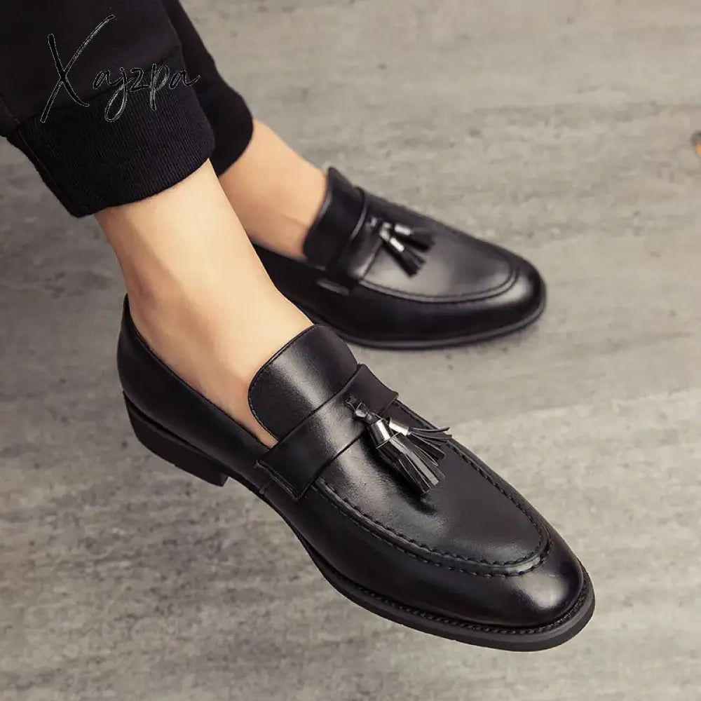 Men Casual Shoes Breathable Leather Loafers Business Office For Driving Moccasins Comfortable Slip