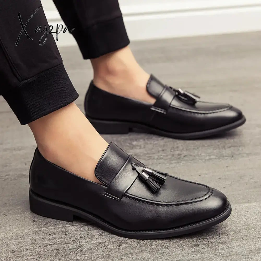 Men Casual Shoes Breathable Leather Loafers Business Office For Driving Moccasins Comfortable Slip