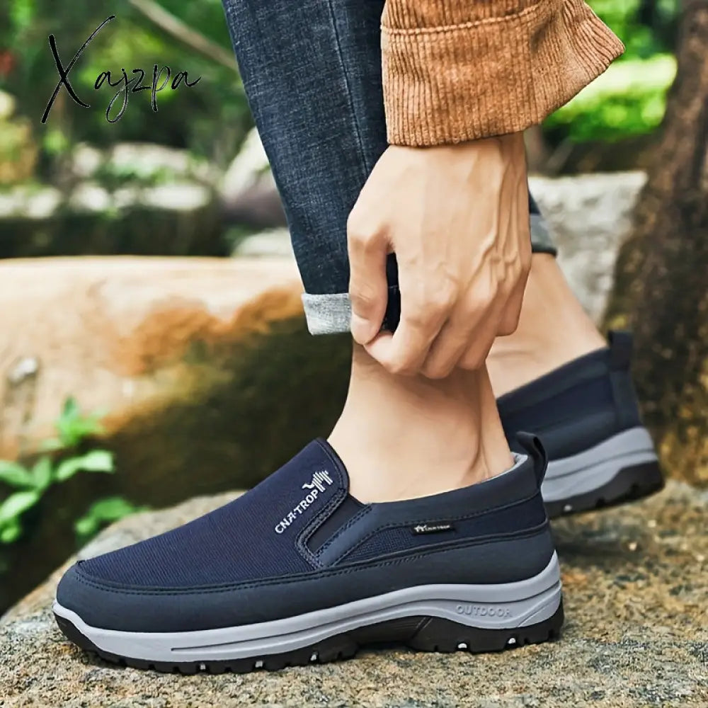 Mens Breathable Athletic Slip-On Sneakers - Comfort Walking Shoes For Everyday Leisure