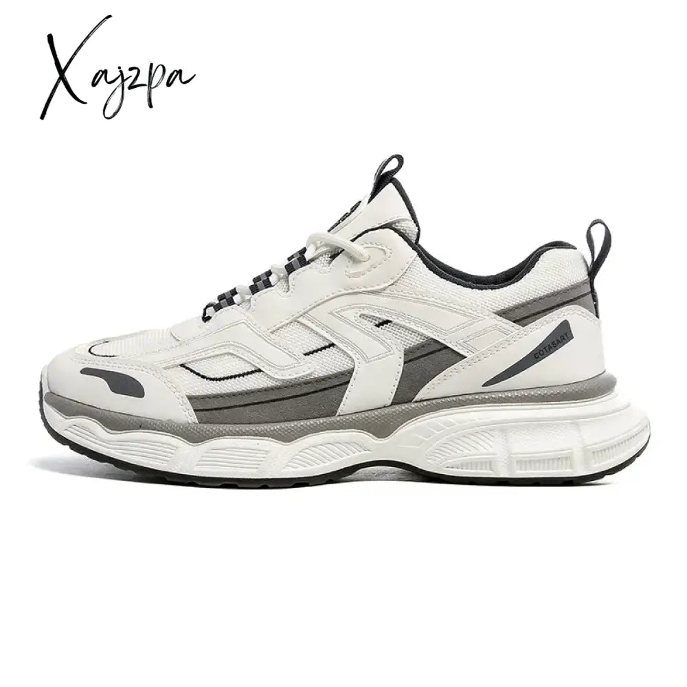 Mesh Chunky Mens Sneakers White Breathable Fashion Outdoor Sports Shoes Vulcanized Casual Male