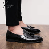 New Fashion Leather Gentleman Stress Shoes Men Business Driving Handmade Tassel Loafers Chaussure