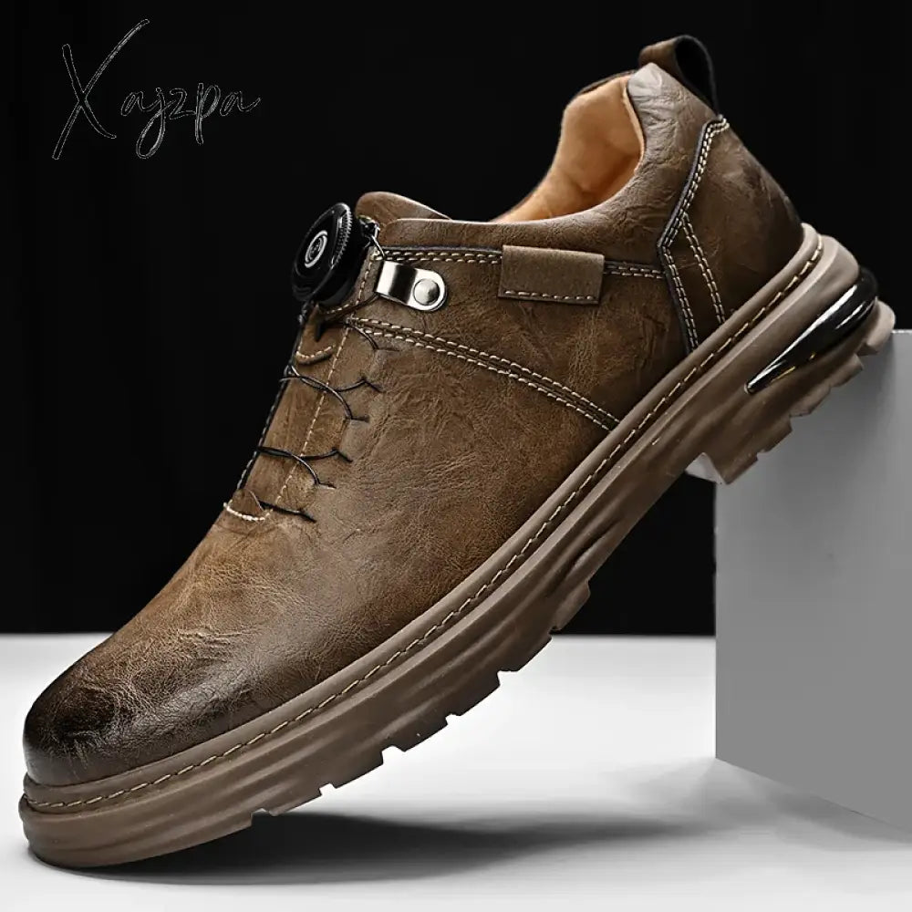 Spring Men Pu Leather Casual Shoes Luxury Brand Soft Sneakers Breathable Moccasins Men’s Walking