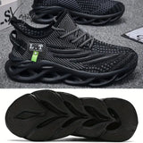 Ultra Comfort Men’s Knit Running Shoes - Breathable Shock-Absorbing Soft Sole Lace-Up Design For