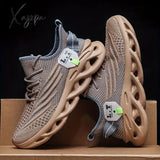 Ultra Comfort Men’s Knit Running Shoes - Breathable Shock-Absorbing Soft Sole Lace-Up Design For