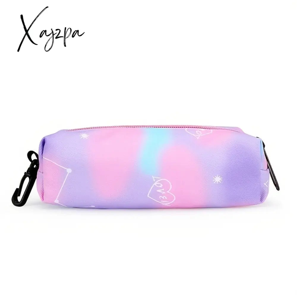 Vibrant Tie Dye Cartoon Pattern Backpack - Spacious School Bag With Insulated Lunch Box Pencil Case