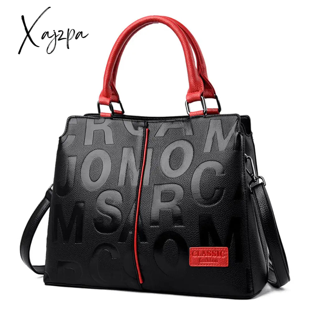 Xajzpa - 2 Layers Ladies Quality Leather Letter Shoulder Bags For Women Luxury Handbags Designer