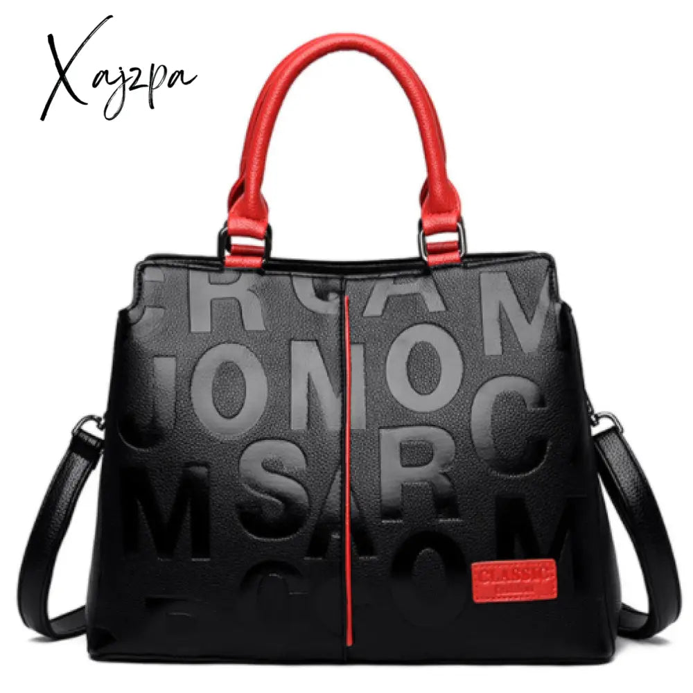 Xajzpa - 2 Layers Ladies Quality Leather Letter Shoulder Bags For Women Luxury Handbags Designer
