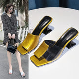 Xajzpa - 2023 Green Hot Summer Pointed Toe Heel High Heels Sandals Lady Pumps Slip On Shoes Sexy