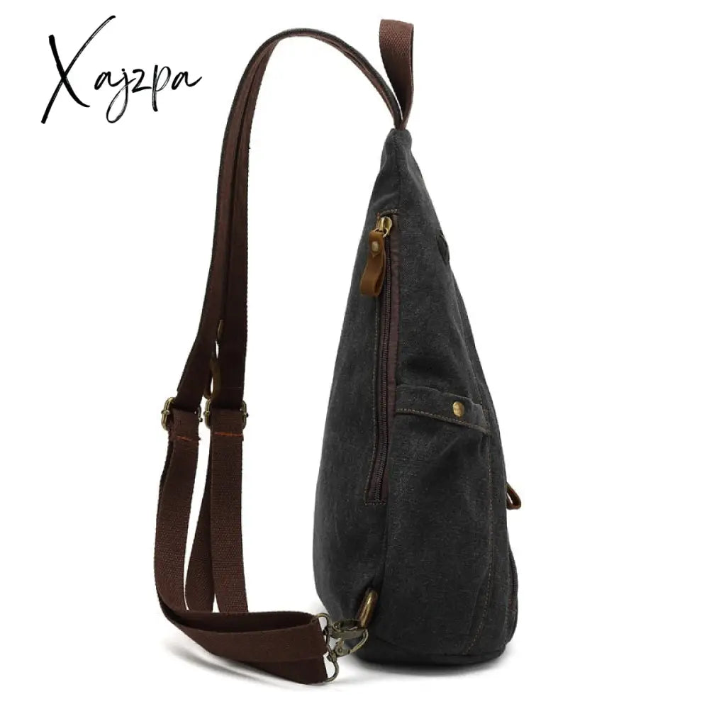 Xajzpa - 2023 New Men’s Canvas Chest Bag Large Capacity Leisure Single Shoulder Messenger Bag