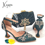Xajzpa - 2023 Summer Fashion Rhinestone Pointed Toe Womenโs High Heels Sexy Party Rainbow Colors