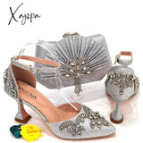 Xajzpa - 2023 Summer Fashion Rhinestone Pointed Toe Womenโs High Heels Sexy Party Rainbow Colors