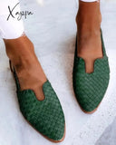 Xajzpa - 2023 Summer Flat Heels Women Shoes Pointed Toe Slip On Womenβs Sandal Big Size 34-43