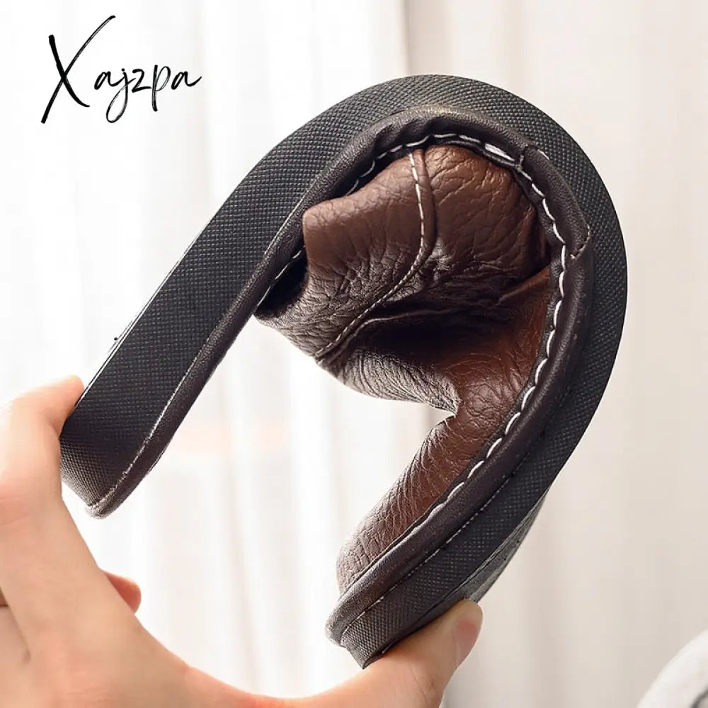Xajzpa - Autumn Winter Indoor Shoes Menâs Slippers Plus Size 47 48 Man Concise Navy Blue Slides