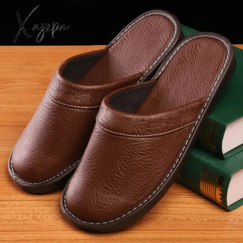 Xajzpa - Autumn Winter Indoor Shoes Menâs Slippers Plus Size 47 48 Man Concise Navy Blue Slides