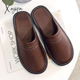 Xajzpa - Autumn Winter Indoor Shoes Menâs Slippers Plus Size 47 48 Man Concise Navy Blue Slides