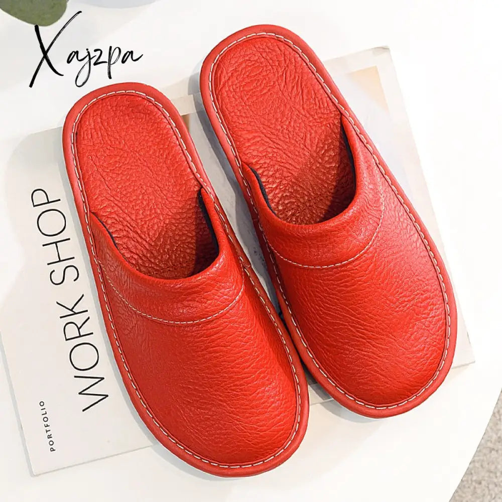 Xajzpa - Autumn Winter Indoor Shoes Menâs Slippers Plus Size 47 48 Man Concise Navy Blue Slides