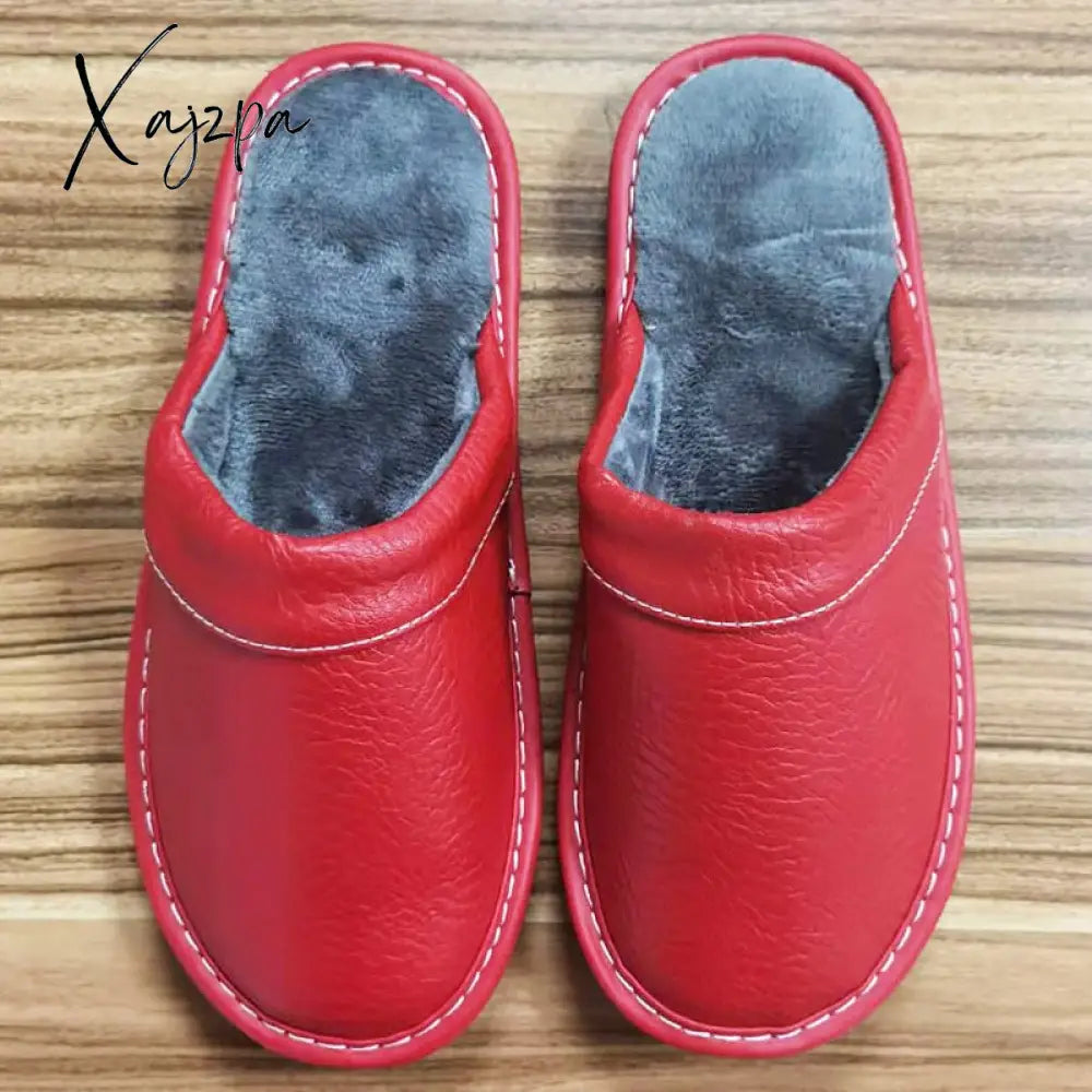 Xajzpa - Autumn Winter Indoor Shoes Menâs Slippers Plus Size 47 48 Man Concise Navy Blue Slides