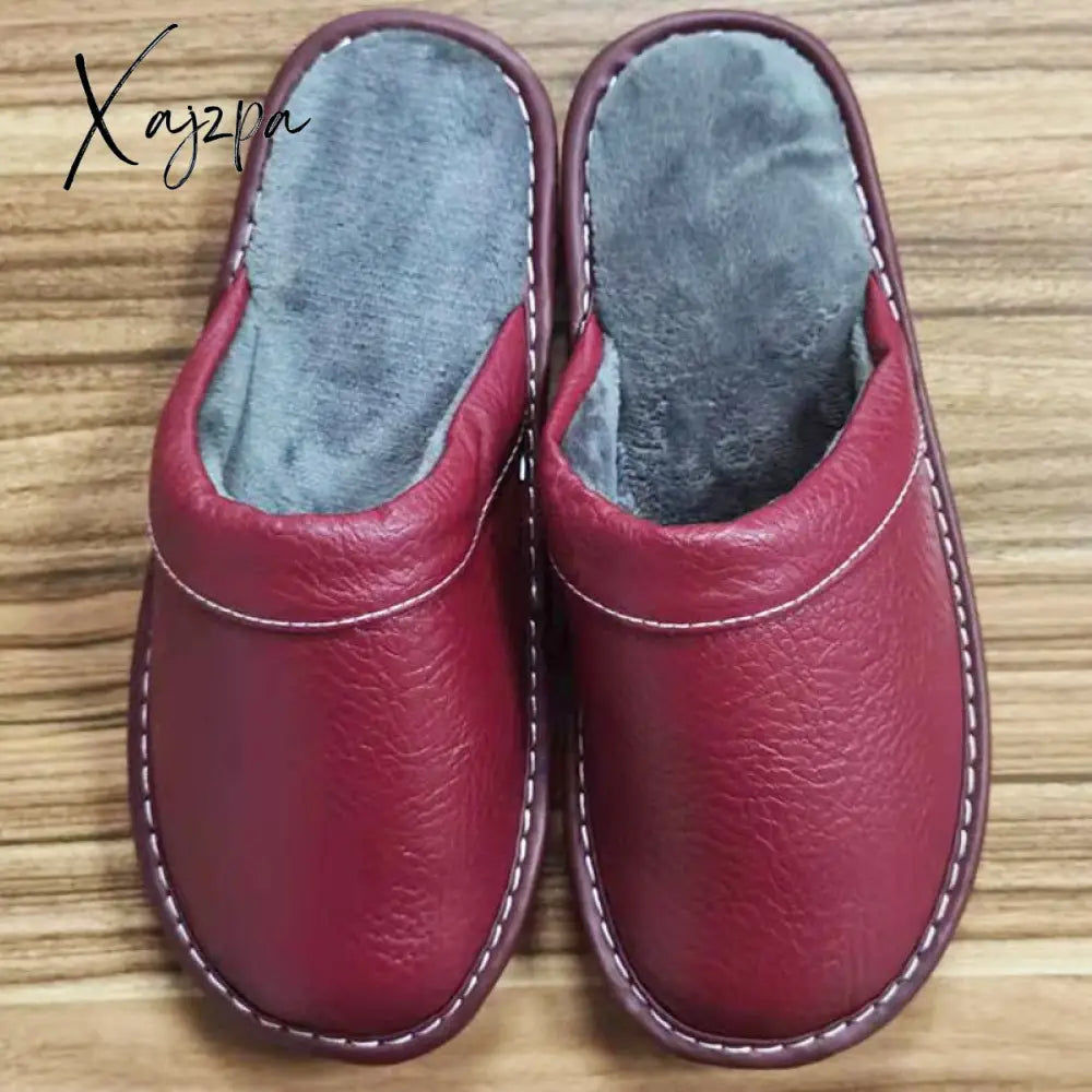 Xajzpa - Autumn Winter Indoor Shoes Menâs Slippers Plus Size 47 48 Man Concise Navy Blue Slides