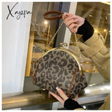 Xajzpa - Brand Women Shoulder Bag Small Leopard Printed Crossbody Kiss Lock Female Luxury Ladies