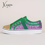 Xajzpa - Casual Sequins Patchwork Round Comfortable Flats Shoes Multicolor / 36