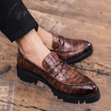 Xajzpa - Classic Crocodile Skin Oxfords Men Shoes Summer Casual Shoe Man Fit Wedding Party British