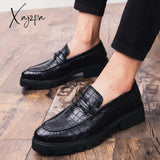 Xajzpa - Classic Crocodile Skin Oxfords Men Shoes Summer Casual Shoe Man Fit Wedding Party British