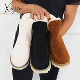 Xajzpa - Classic Non-Slip Ankle Snow Booties Warm Fur Lining Boots