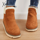 Xajzpa - Classic Non-Slip Ankle Snow Booties Warm Fur Lining Boots