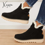 Xajzpa - Classic Non-Slip Ankle Snow Booties Warm Fur Lining Boots