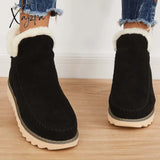 Xajzpa - Classic Non-Slip Ankle Snow Booties Warm Fur Lining Boots