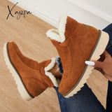Xajzpa - Classic Non-Slip Ankle Snow Booties Warm Fur Lining Boots