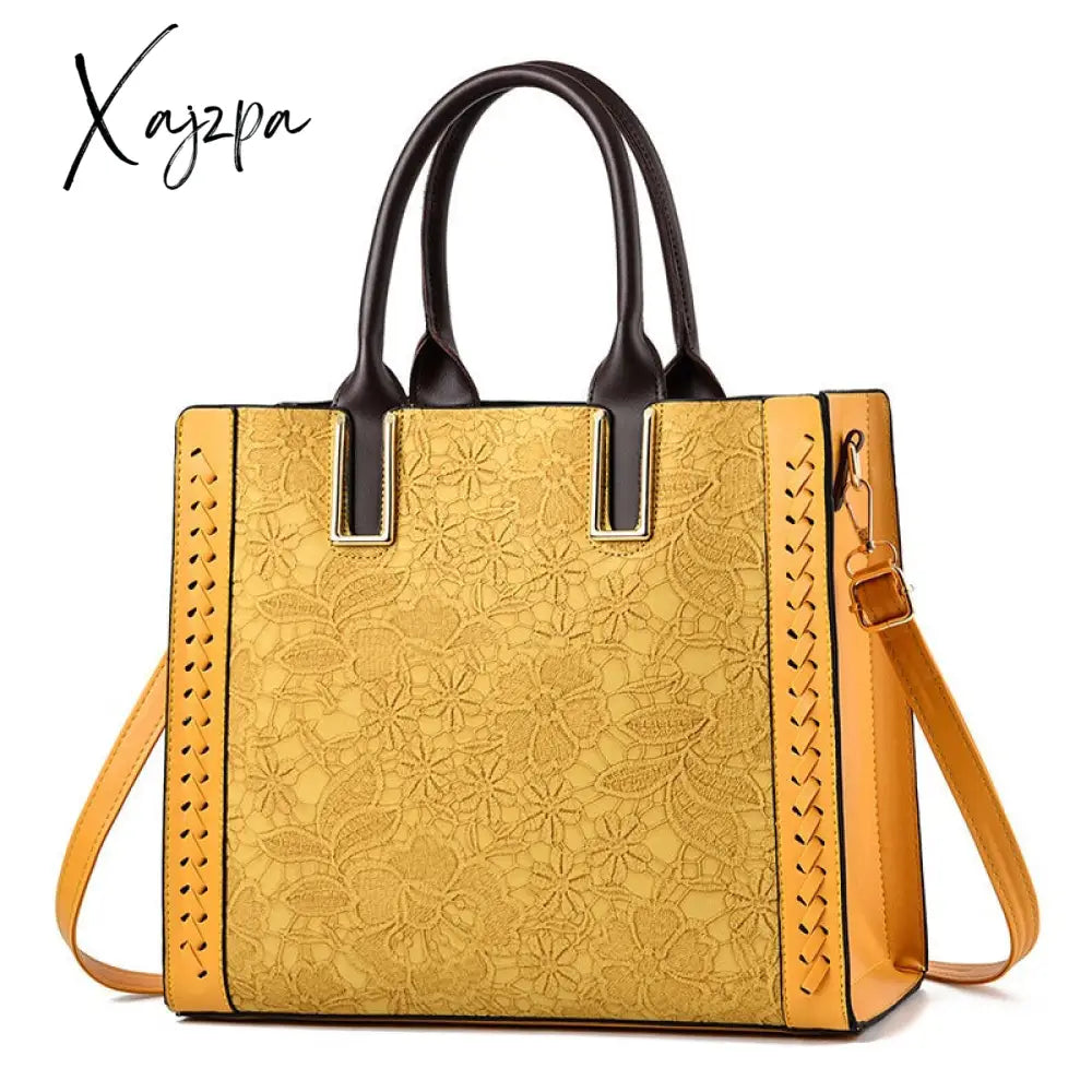 Xajzpa - Crossbody Bag Womens New Simple Style Shoulder Soft Leather Bright Yellow