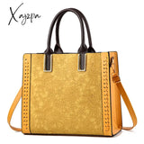 Xajzpa - Crossbody Bag Womens New Simple Style Shoulder Soft Leather Bright Yellow