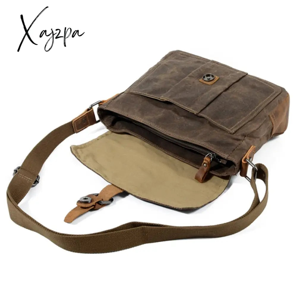 Xajzpa - Crossbody Men’s Shoulder Bag Waterproof Canvas Casual Messenger Brown