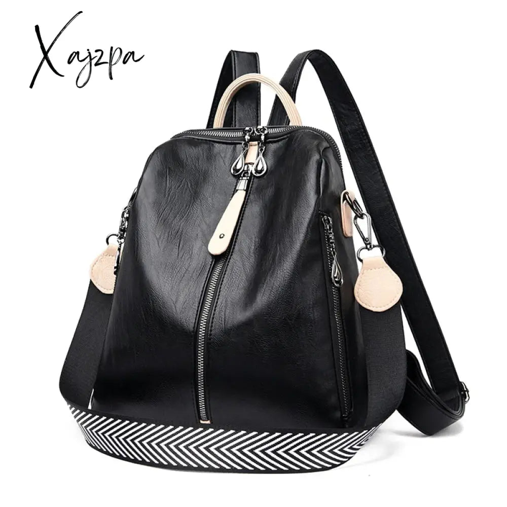 Xajzpa - Fashion Backpack Women Soft Leather Female White High Quality Travel Back Pack School