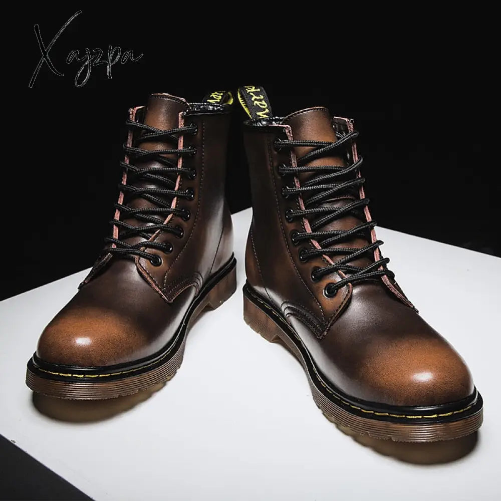 Xajzpa - Fashion Boots Microfiber Leather Shoes Big Size 38-48 Men Chelsea Slip-On Waterproof Ankle