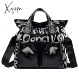Xajzpa - Fashion Rivet Letter Leather Women Handbags High Quality Luxury Shoulder Bags Designer