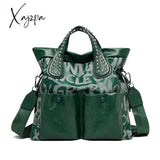 Xajzpa - Fashion Rivet Letter Leather Women Handbags High Quality Luxury Shoulder Bags Designer