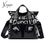 Xajzpa - Fashion Rivet Letter Leather Women Handbags High Quality Luxury Shoulder Bags Designer