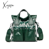 Xajzpa - Fashion Rivet Letter Leather Women Handbags High Quality Luxury Shoulder Bags Designer