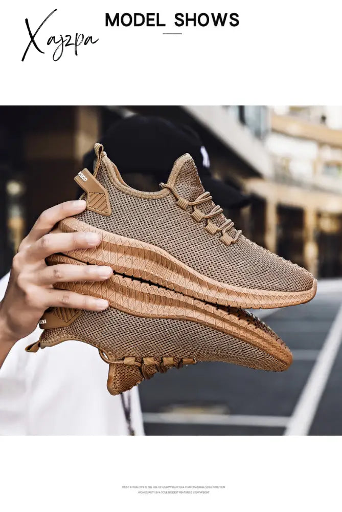 Xajzpa - Fashion Sneakers Lightweight Men Casual Shoes Breathable Male Footwear Lace Up Walking