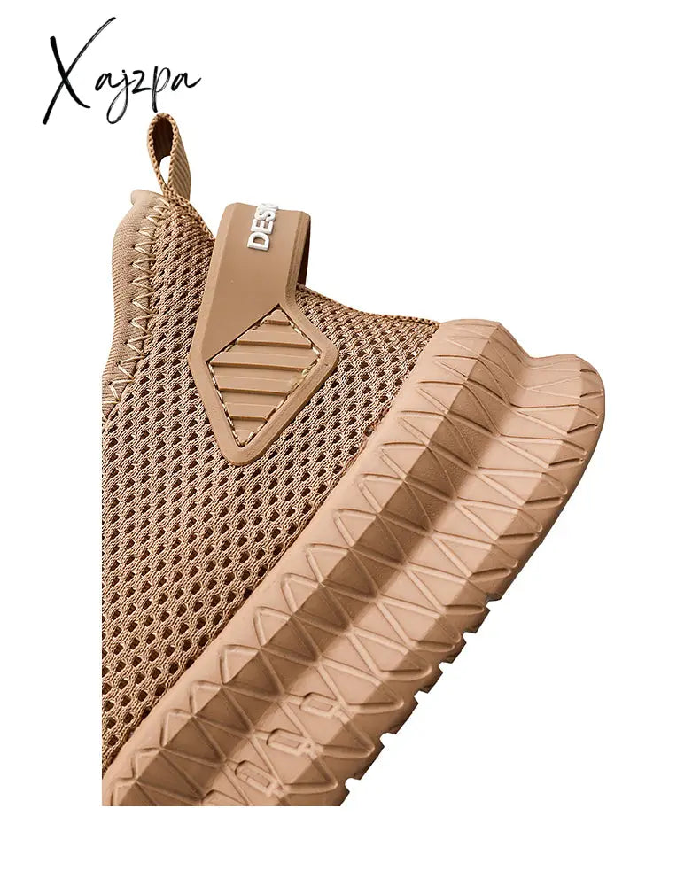 Xajzpa - Fashion Sneakers Lightweight Men Casual Shoes Breathable Male Footwear Lace Up Walking