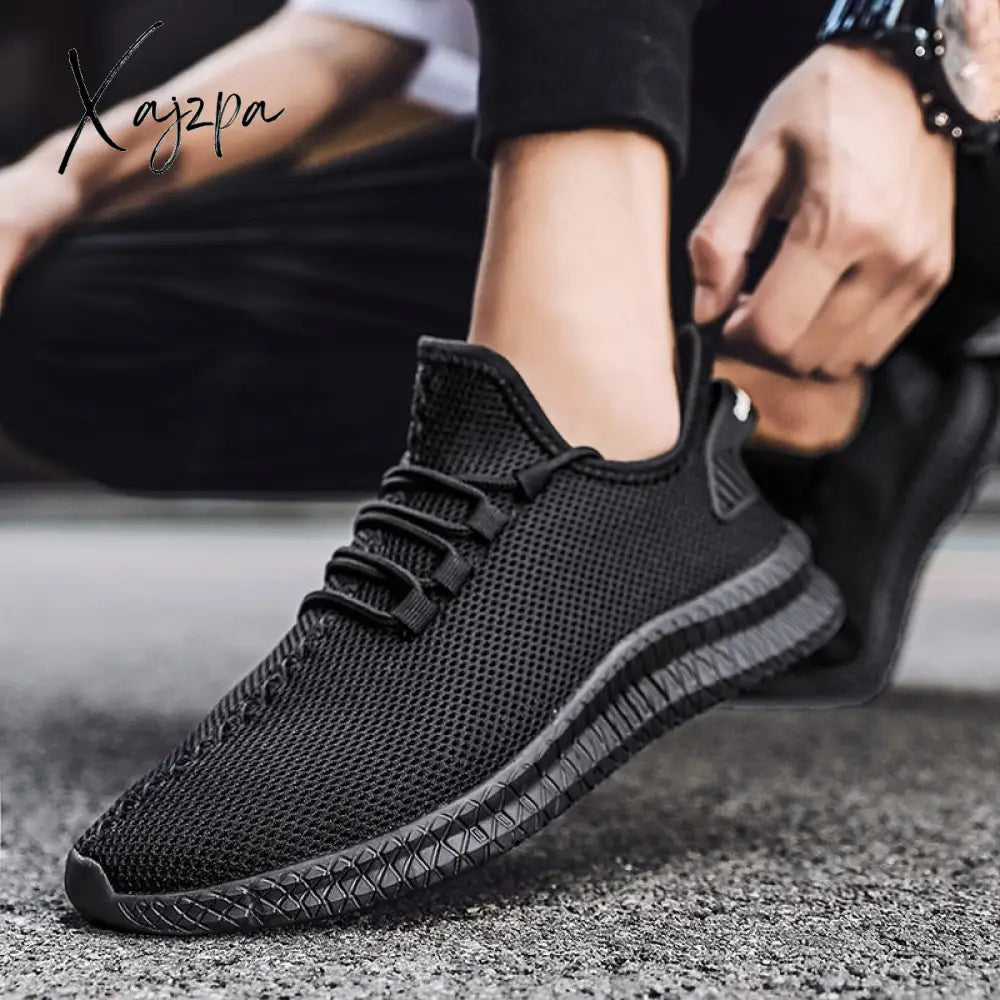Xajzpa - Fashion Sneakers Lightweight Men Casual Shoes Breathable Male Footwear Lace Up Walking